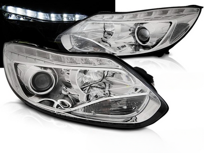 💫ART.6571 FARI ANTERIORI LED CROMATI per FORD FOCUS MK3 2011-2014 💫