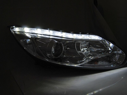 💫ART.6571 FARI ANTERIORI LED CROMATI per FORD FOCUS MK3 2011-2014 💫
