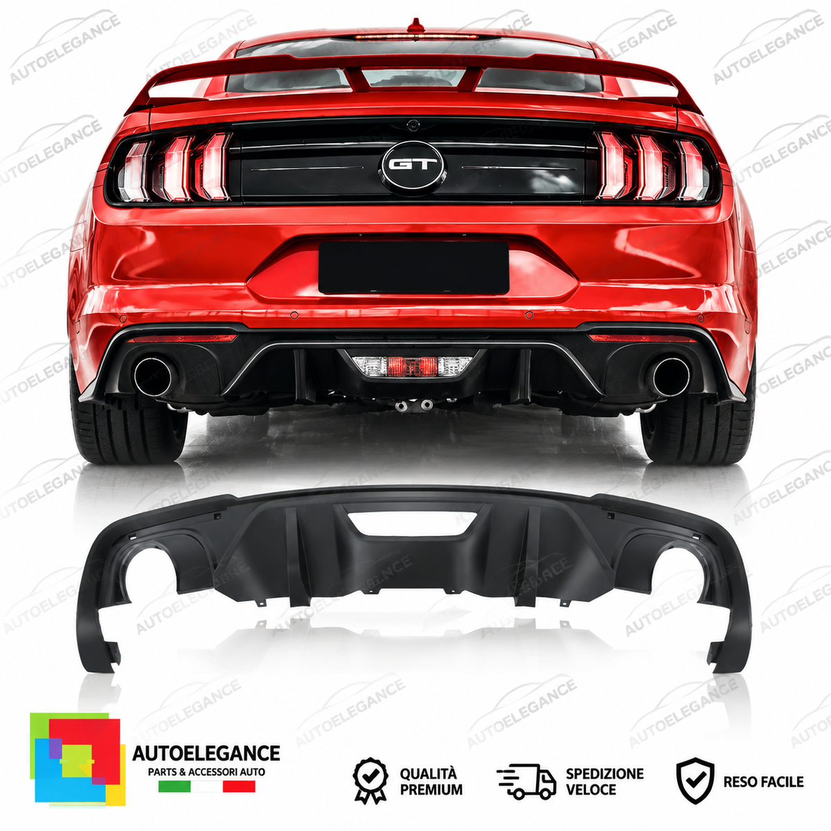 DIFFUSORE ADATTO PER FORD MUSTANG 18-23 LOOK GT
