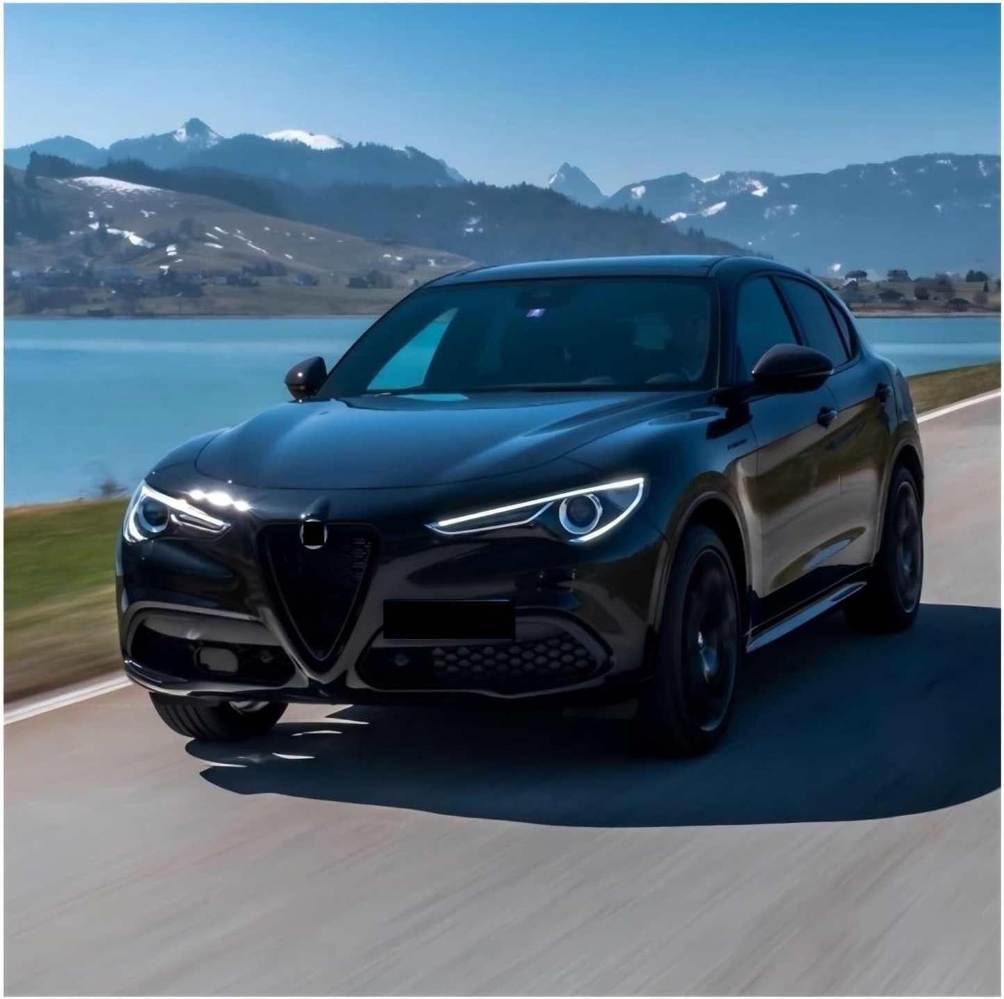 💫ART.7038 Griglia Anteriore Nero Pianoforte per Alfa Romeo Stelvio (949) 2016-2023💫