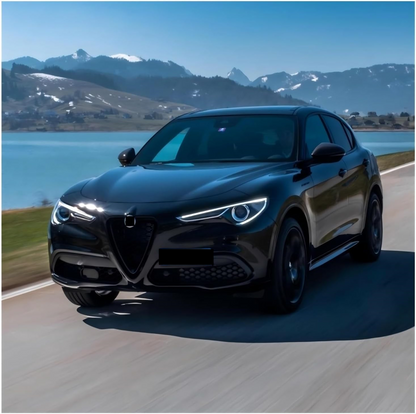 💫ART.7038 Griglia Anteriore Nero Pianoforte per Alfa Romeo Stelvio (949) 2016-2023💫
