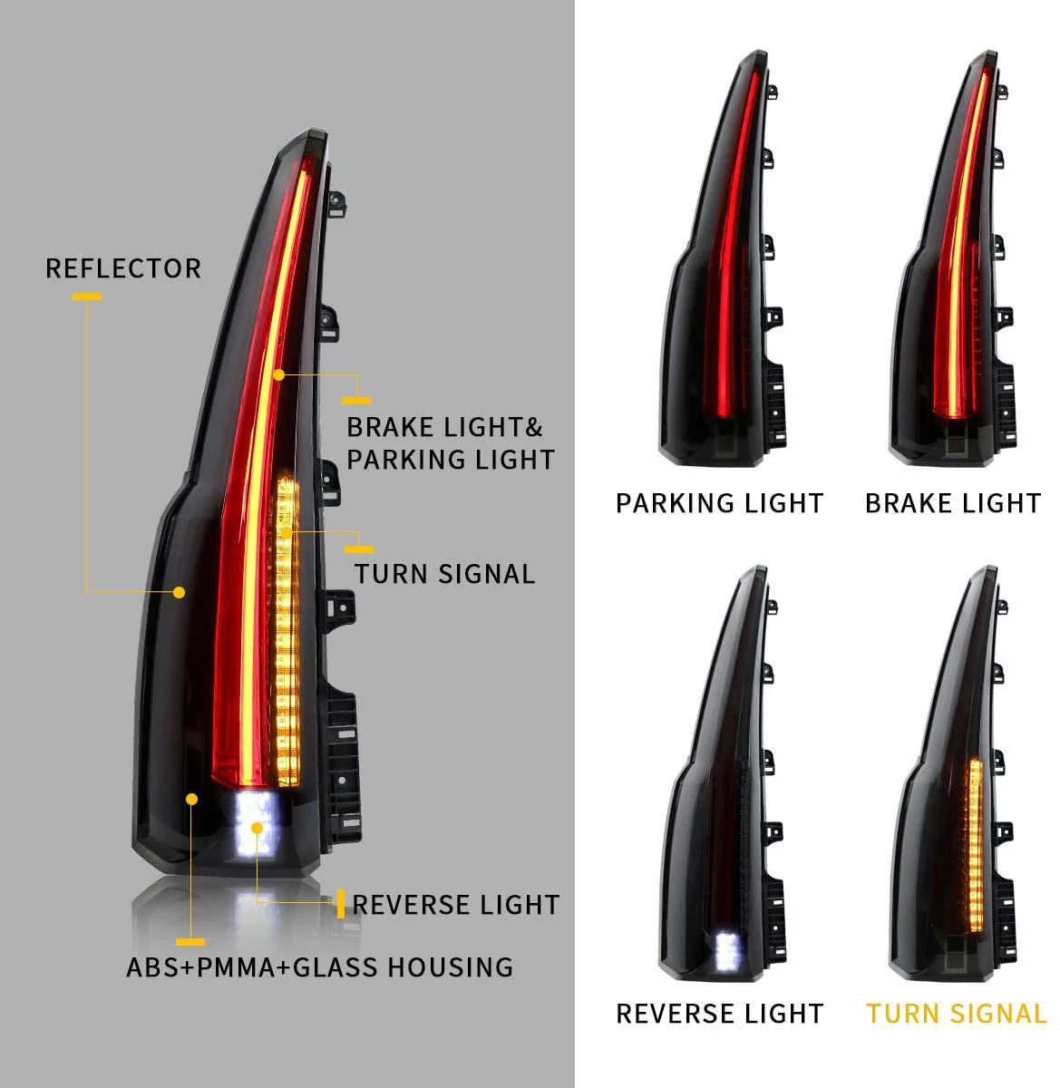 Fanali posteriori per GMC Yukon Denali XL FULL LED 2015-2019 ABS, PMMA, VETROMateriali YAB-GMC-0268