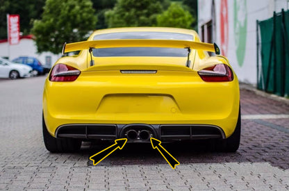 ⭐TERMINALI DI SCARICO SPORTIVI NERI PER Porsche Cayman 718 + Boxster 982 (2016+)⭐