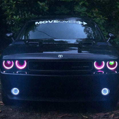 Halo LED Headlights (RGB) + Taillights for Dodge Challenger 2008-2014 