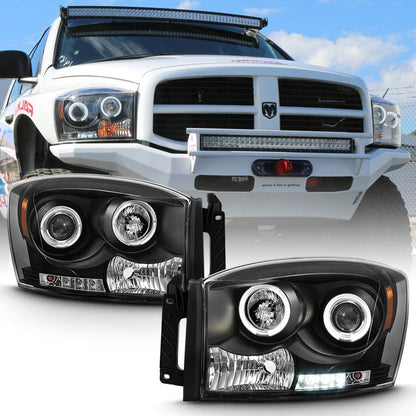 💫ART.6356 FARI 'OCCHI D'ANGELO' NERI per DODGE RAM 2006-2008💫