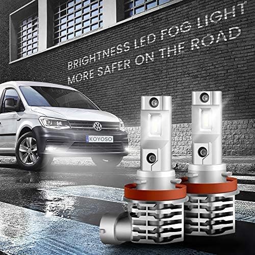 KOYOSO H11 LED Fog Light, H8/H9 Fog Light Bulbs 3000LM, 12V 6000K White