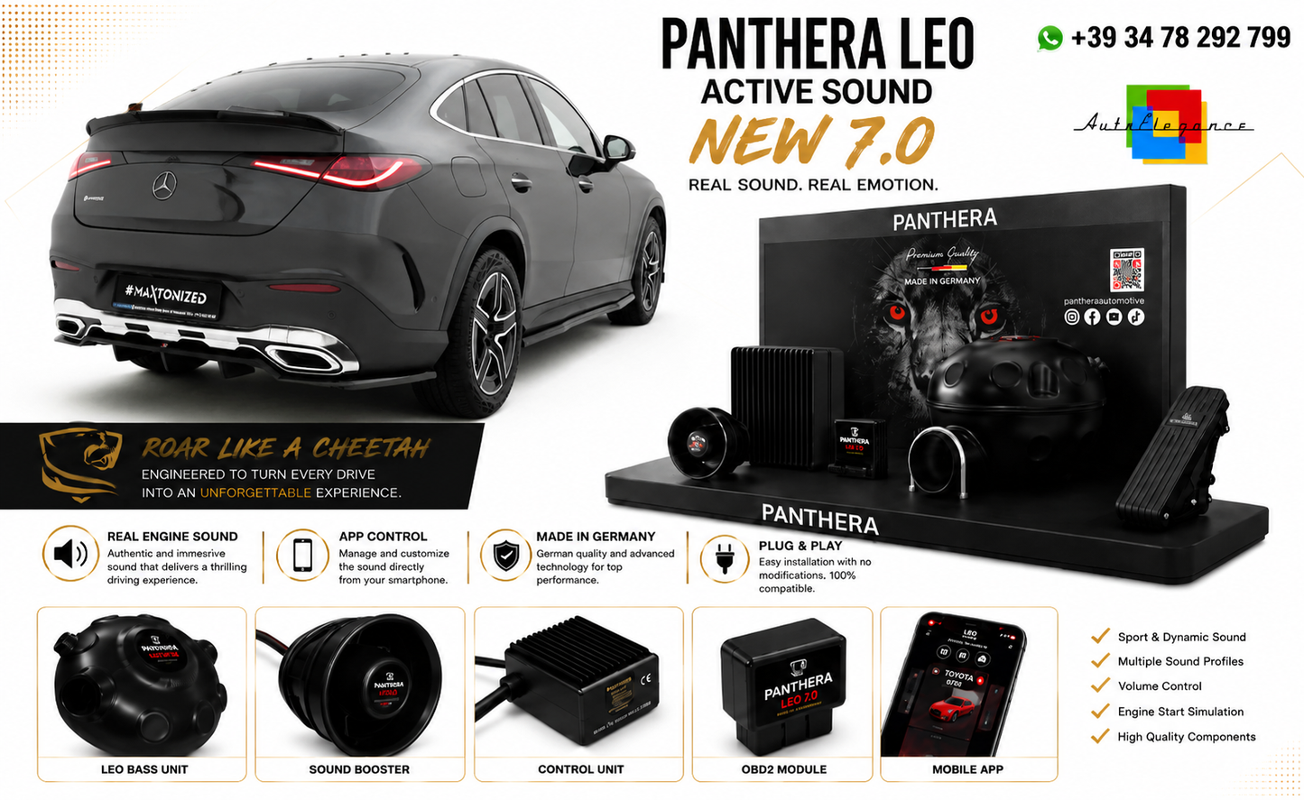 💕ART.2672 PANTHERA Soundsystem Booster 7.0-Mercedes-Benz GLC  AMG-Line C254💕