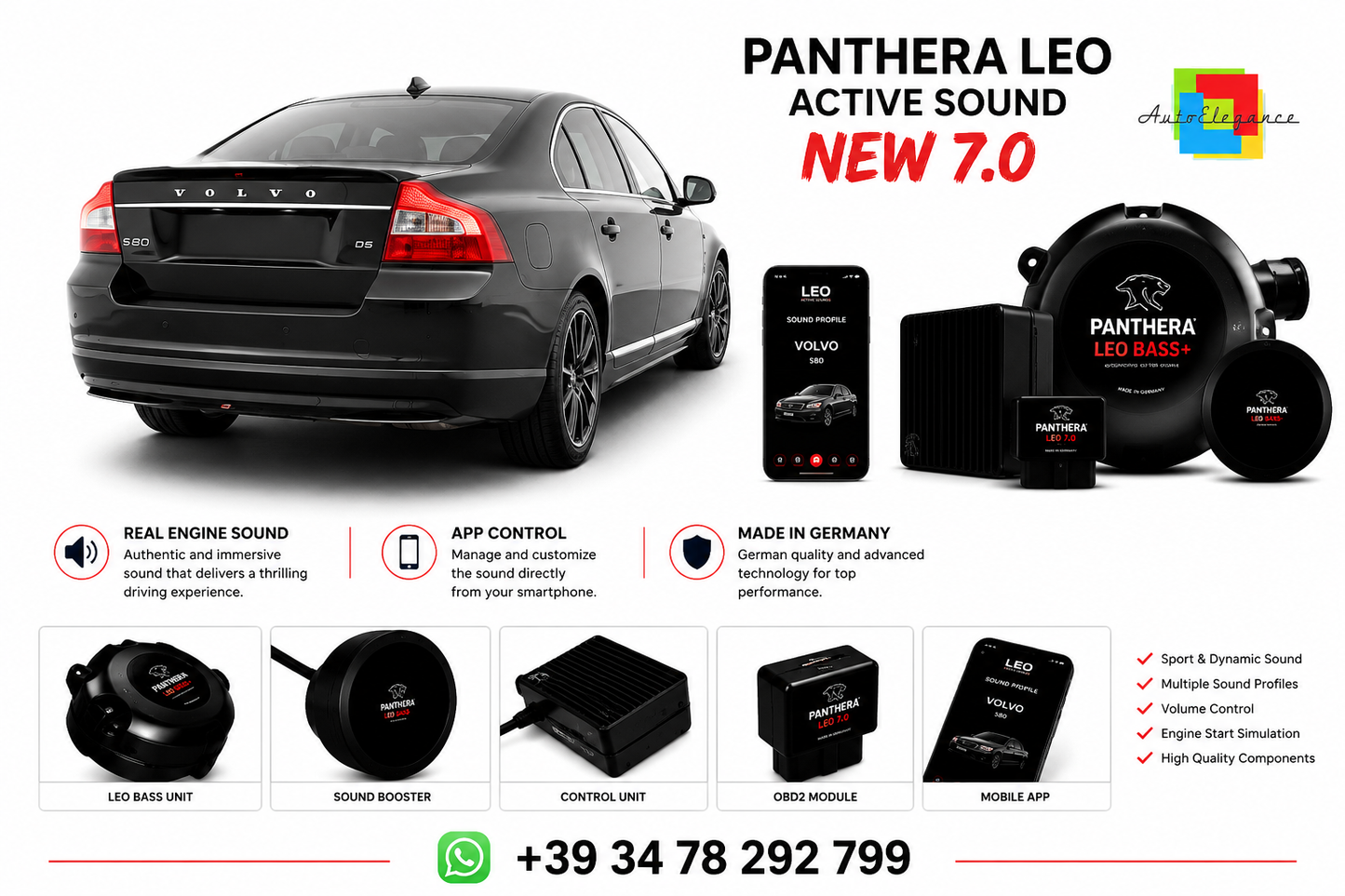 💕 ART.2672 PANTHERA Soundsystem Booster 7.0 - Volvo S80 Mk2💕