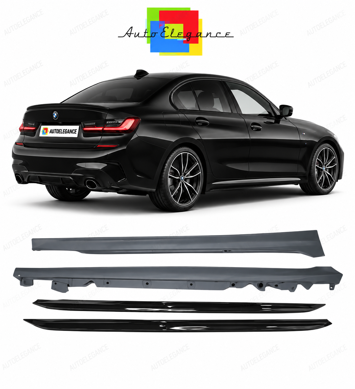💕MINIGONNE LATERALI    BMW G20 G21 19- LOOK M PERFORMANCE NERO LUCIDO💕
