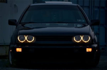 💫ART.6138 FARI ANTERIORI OCCHI D'ANGELO NERI per VW GOLF 3 09.91-08.97💫