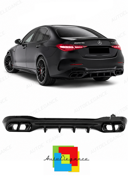 💕DIFFUSORI MERCEDES CLASSE C W206 AMG 2021+ NERO  LUCIDO  💕