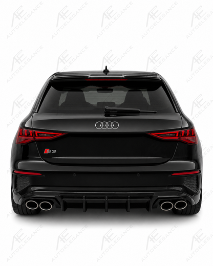 ART.1906 DIFFUSORE AUDI A3 8Y 20+SLINE S3 BERLINA+SPORTBACK NERO LUCIDO