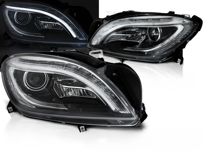BLACK LED HEADLIGHTS for MERCEDES M-CLASS W166 11-15 