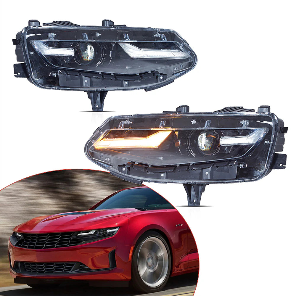 Full LED Headlights for Chevrolet Camaro 2019-up 1LS/1LT/2LT/3LT/LT1 2-Door RWD Coupe and Convertible (NOT FIT FOR 1SS 2SS and ZL1) 