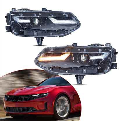 Full LED Headlights for Chevrolet Camaro 2019-up 1LS/1LT/2LT/3LT/LT1 2-Door RWD Coupe and Convertible (NOT FIT FOR 1SS 2SS and ZL1) 