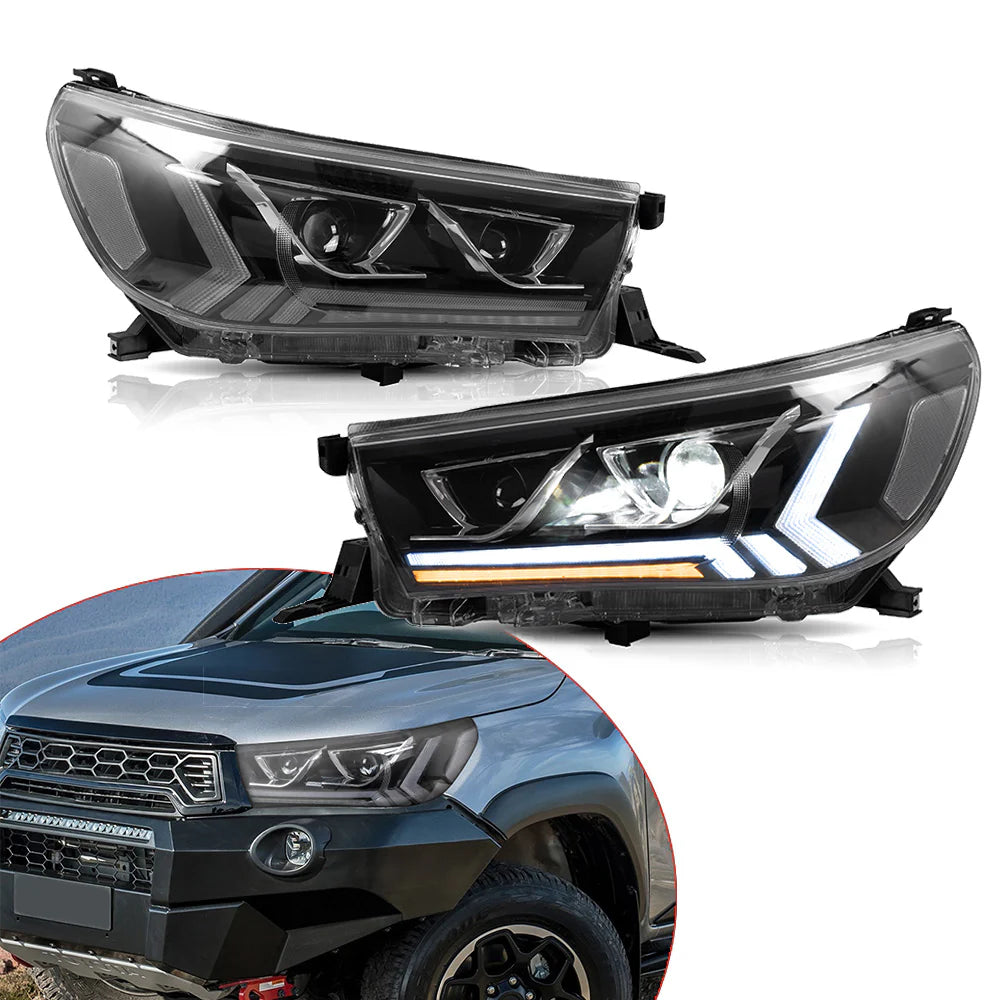 Fari a LED per Toyota Hilux Vigo Revo 2015-2019 con illuminazione di cortesia dinamica