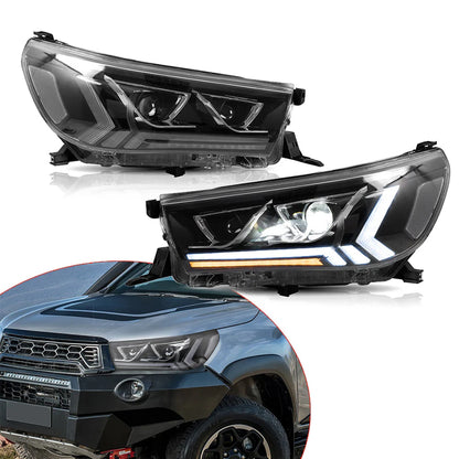 Fari a LED per Toyota Hilux Vigo Revo 2015-2019 con illuminazione di cortesia dinamica