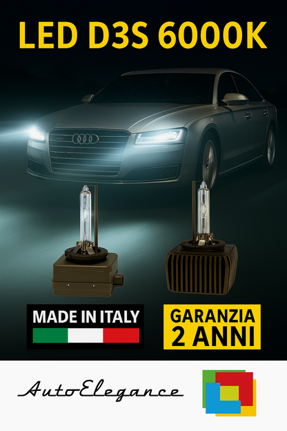 ❤️ KIT LED D3S 6000K BIANCO GHIACCIO ANABBAGLIANTI PER  AUDI A8 ❤️