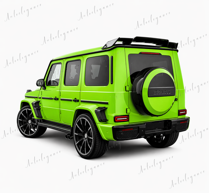 🔥ART.1070 SPOILER PER MERCEDES CLASSE G W463 W464 LOOK BRABUS NERO LUCIDO🔥