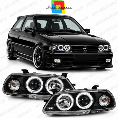 ART.11017 FARI ANTERIORI ADATTO PER OPEL ASTRA F 09.91-08.94 NERO LED