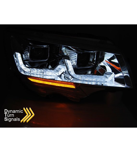 💕 Fari Anteriori Adatto per VW T6.1 2020- Tube Light DRL LED Cromati Sequenziali 💕