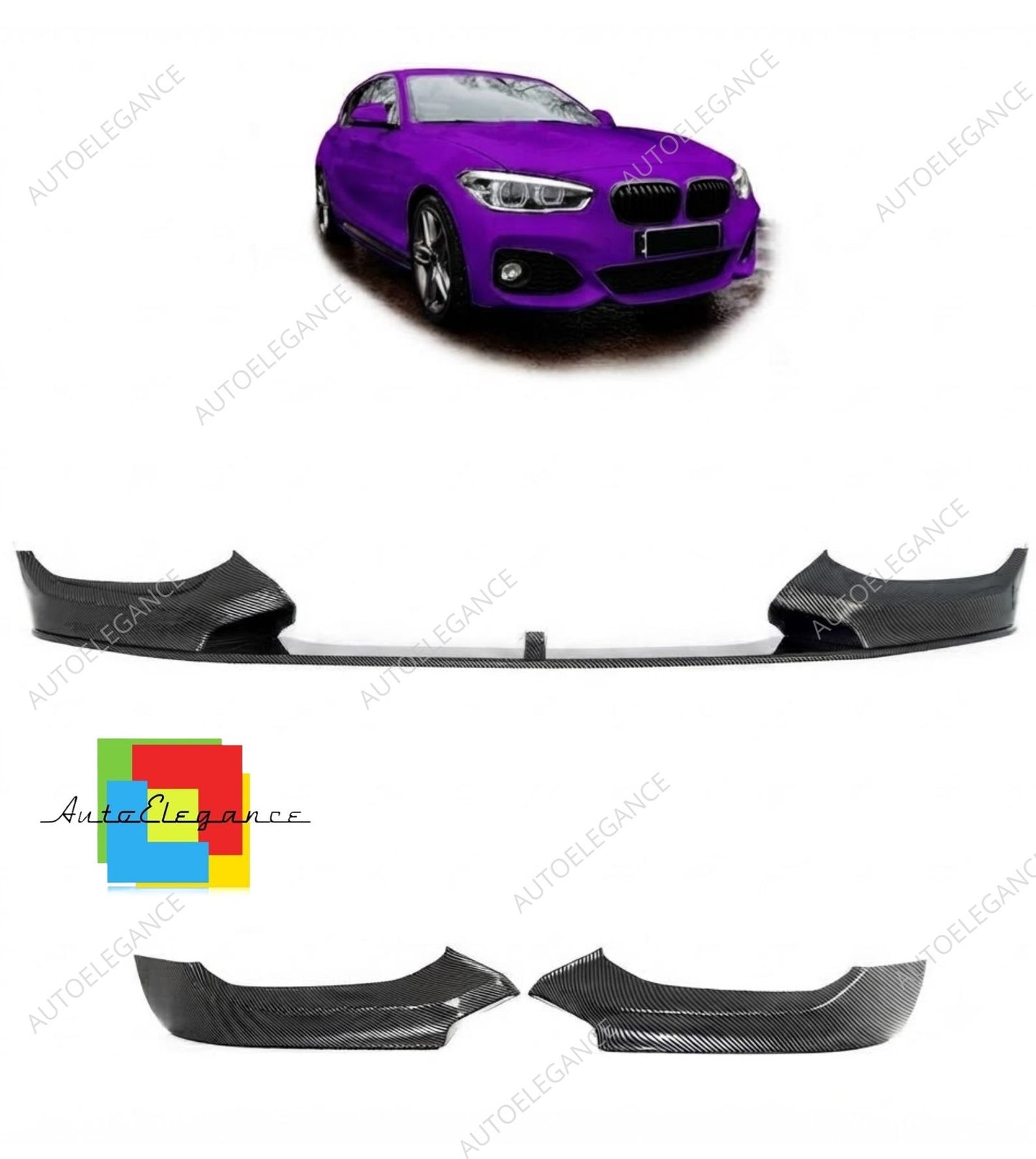 👉Minigonne anteriore in stile carbonio adatta per BMW Serie 1 (F20/F21) 15-19👈