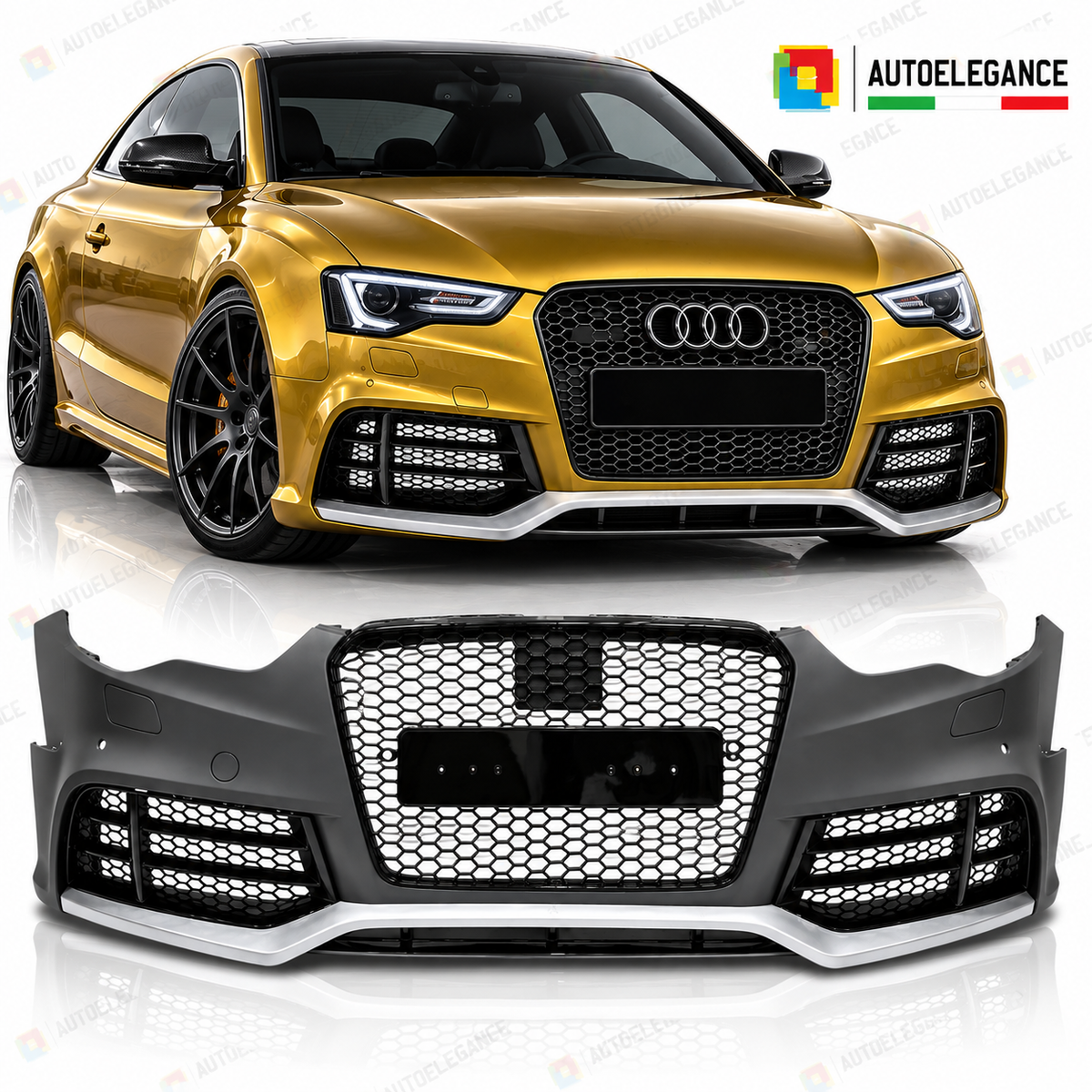 PARAURTI ANTERIORE STILE SPORT ADATTO PER AUDI A5 8T 8F 11-16 LOOK RS5