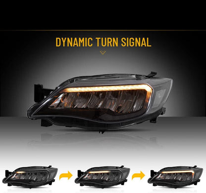 LED Headlights for Subaru WRX STI 2008-2014 with Animation and LED DRL 