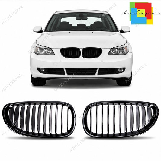 👉Griglia anteriore lucida nera adatta per BMW Serie 5 E60 E61 2003-2010👈