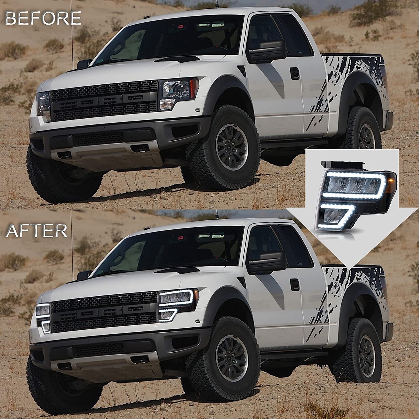 LED Headlights and Taillights Fit for Ford F150 2009-2014 