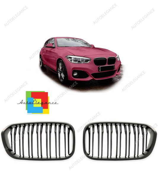 👉Griglia Anteriore Doppia Linea Nero Opaco BMW Serie 1 F20 F21 15-19👈