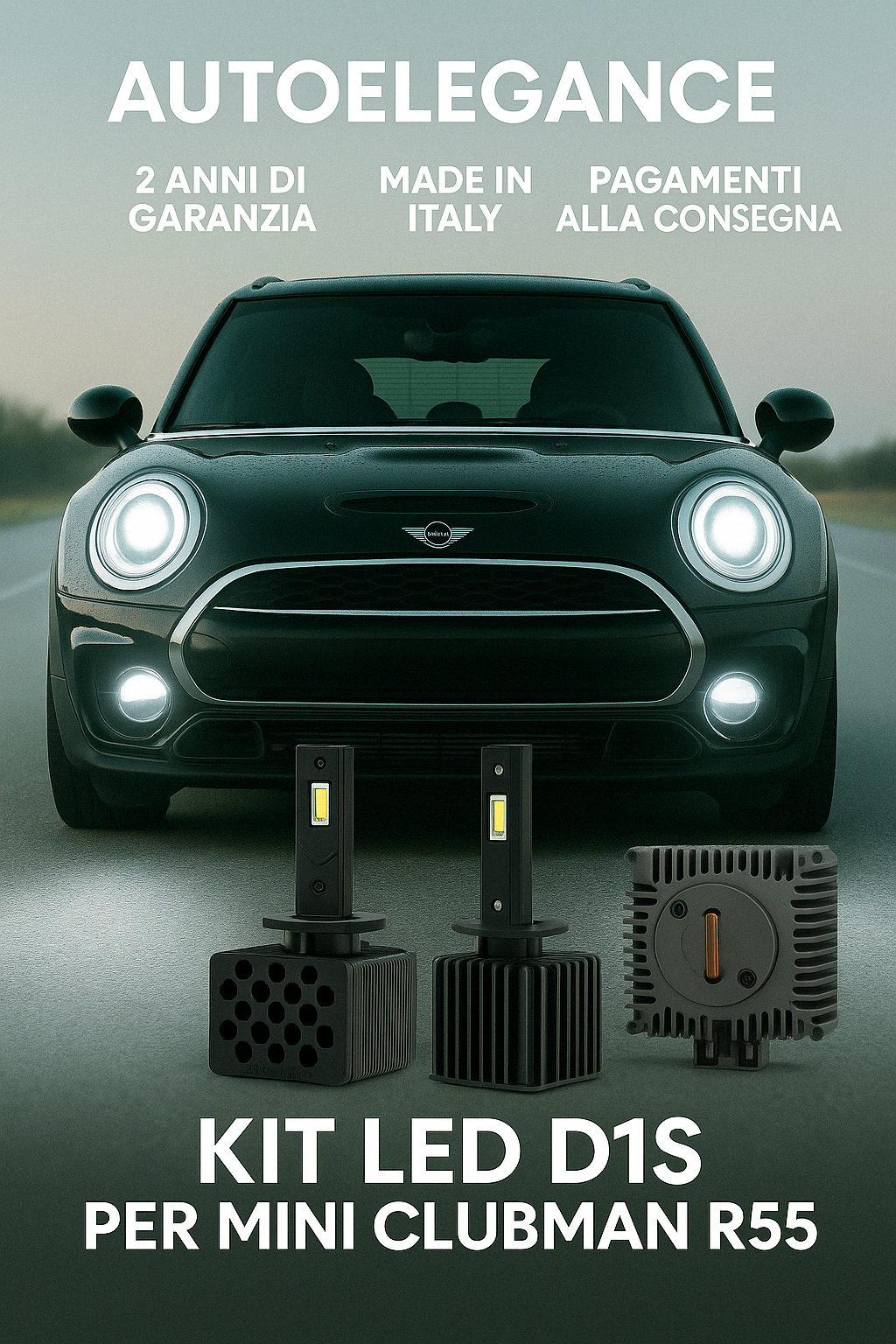 ⭐KIT XENON D1S 6000K ANABBAGLIANTI PER MINI CLUBMAN R55 – LUCE BIANCA POTENTE⭐