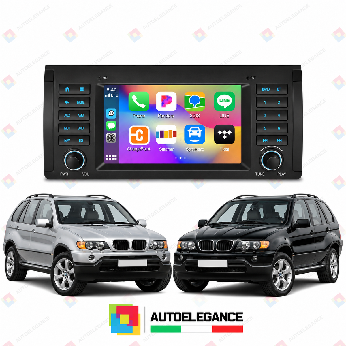 RADIO GPS NAVIGATORE 7" ADATTO PER BMW X5 E53 99-06 E39 GPS TATTILE HD