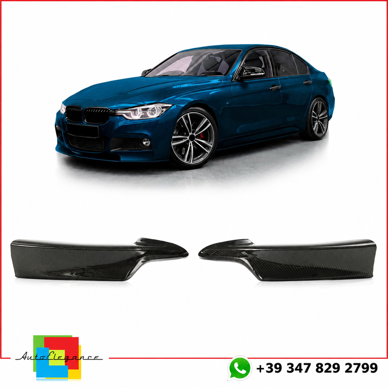 SPLITTER SUITABLE FOR VW GOLF 8 GTI GTD RLINE LOOK GLOSSY BLACK SPORTY DESIGN 