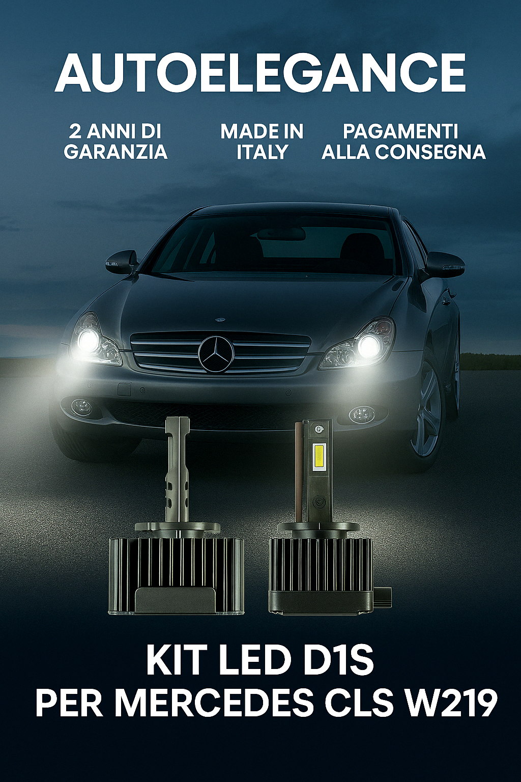 ⭐KIT XENON D1S 6000K ANABBAGLIANTI PER MERCEDES CLS W219 – LUCE BIANCA POTENTE⭐