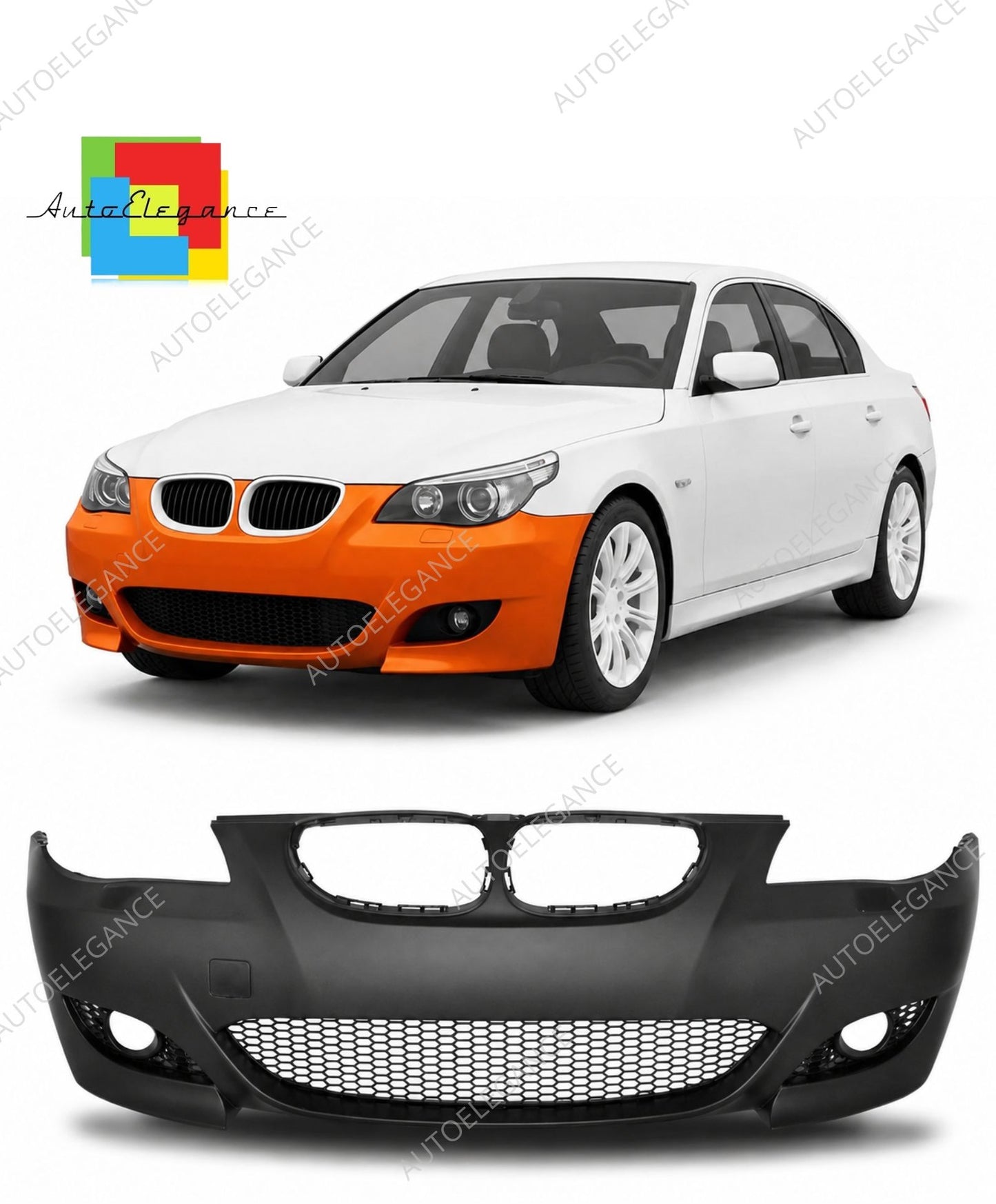 👉Paraurti anteriore con ritagli SRA adatto per BMW Serie 5 E60 E61 2003-2007👈