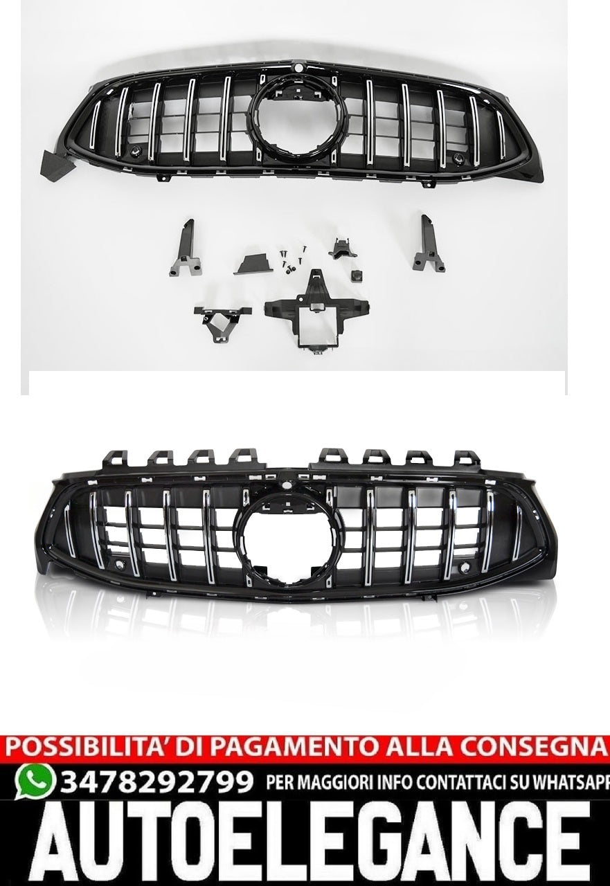 BLACK CHROME GRILLE SPORT STYLE SUITABLE FOR MERCEDES CLA W118 19-