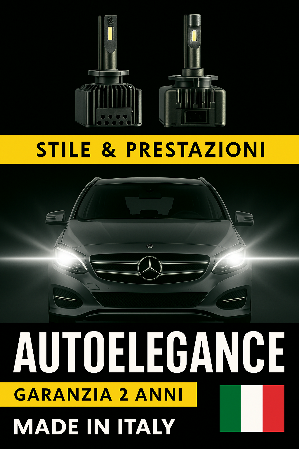 ⭐KIT LED D1S 6000K ANABBAGLIANTI PER BENZ CLASSE B W245 – LUCE BIANCA POTENTE⭐