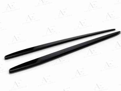 Sotto minigonne adatto per Fiat 500 nero lucido