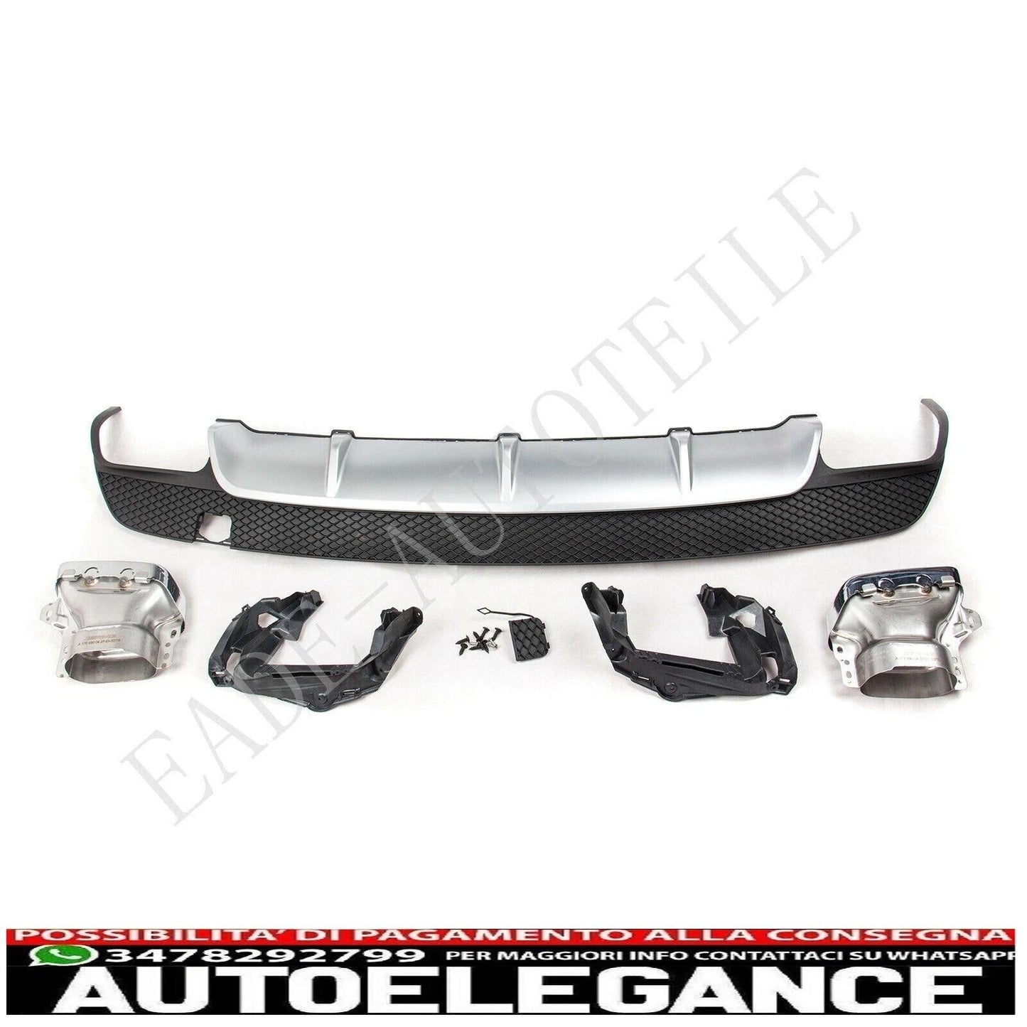 paraurti posteriore 45 amg look cromato diffusore posteriore mercedes cla w117 c