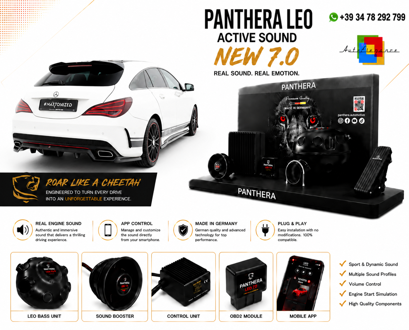💕ART.2672 PANTHERA Soundsystem Booster 7.0Mercedes-Benz CLA AMG-Line C117💕