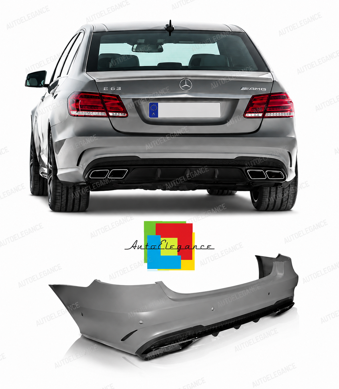 💕PARAURTI POSTERIORE MERCEDES CLASSE E W212 14-16 LOOK AMG💕