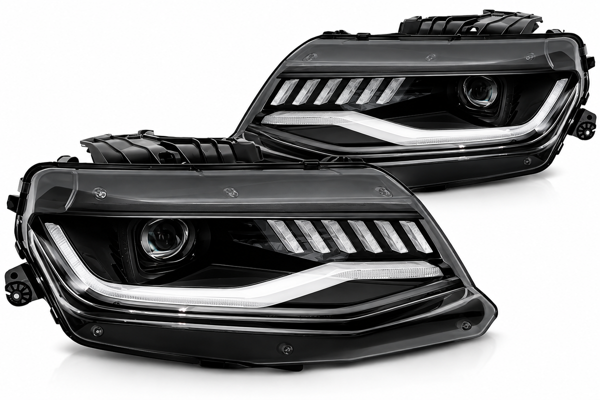 ART.5534 FARI ANTERIORI ADATTO PER CHEVROLET CAMARO 16-18 HID SEQ NERO
