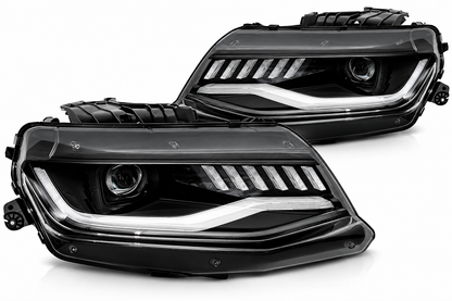 ART.5534 FARI ANTERIORI ADATTO PER CHEVROLET CAMARO 16-18 HID SEQ NERO
