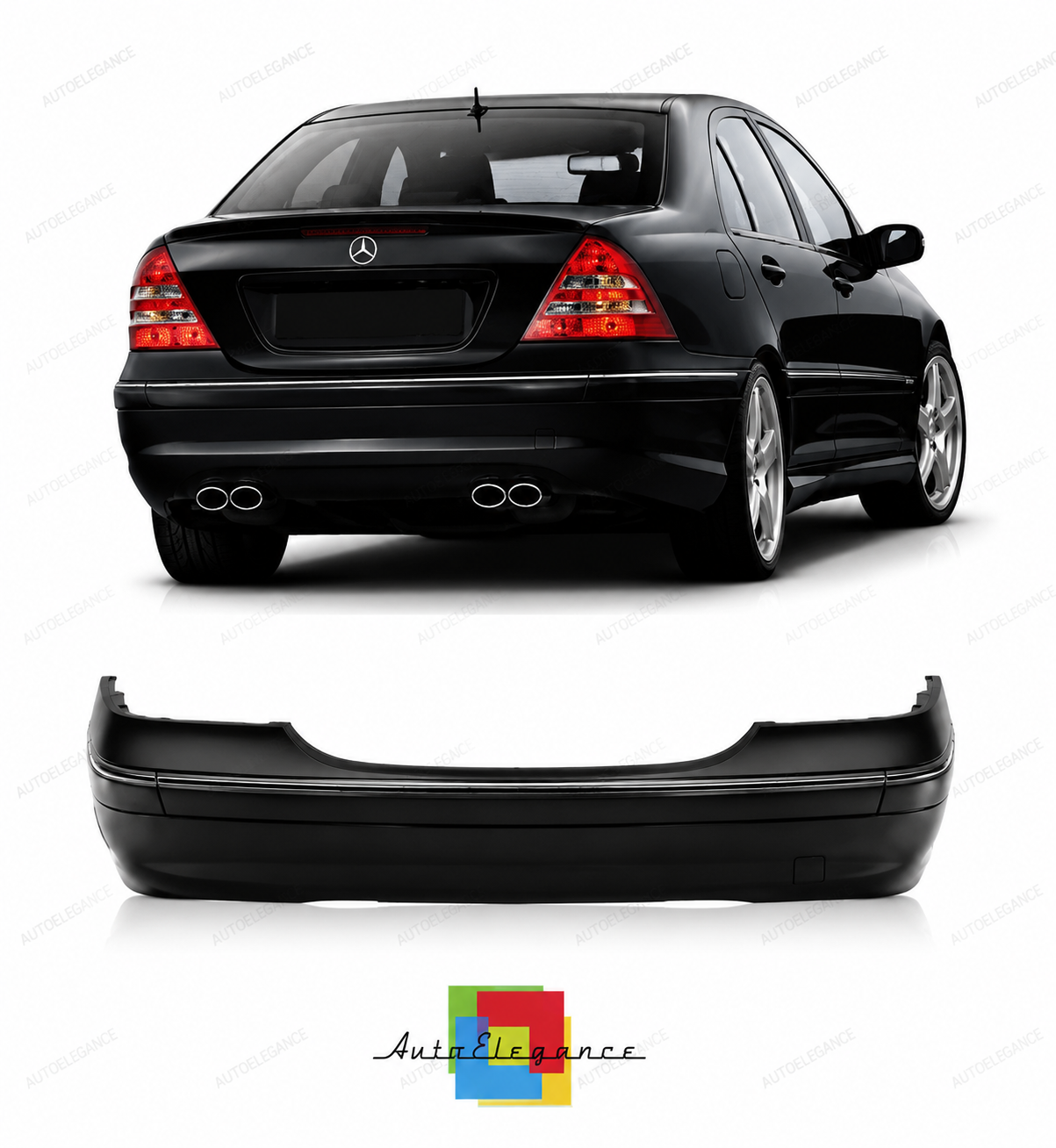 💕PARAURTI POSTERIORE MERCEDES CLASSE C W203 SEDAN 01-07 LOOK C32 AMG💕