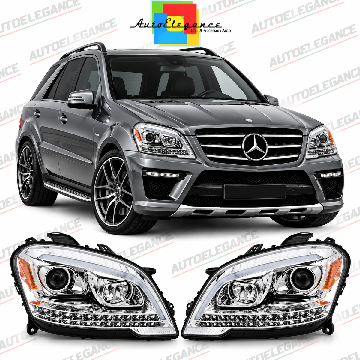 💕ART.10617 FARI  ANTERIORI ADATTO PER MERCEDES W164 ML M-KLASA 09-11💕