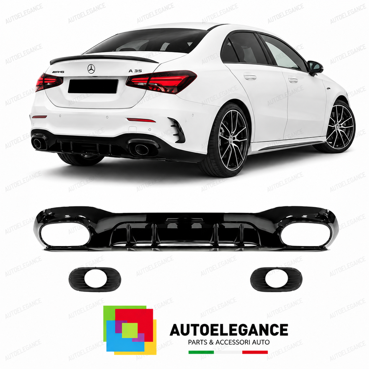 DIFFUSORE MERCEDES CLASSE A V177 18-22 LOOK AMG A35