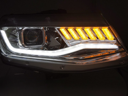 ART.5537   FARI  ANTERIORI CHEVROLET CAMARO 16-18 HID SEQ CHROME