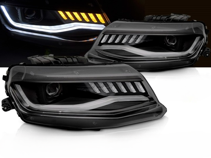 ART.5534 FARI ANTERIORI CHEVROLET CAMARO 16-18 HID SEQ NERO