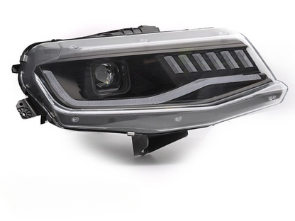 ART.5534 FARI ANTERIORI CHEVROLET CAMARO 16-18 HID SEQ NERO